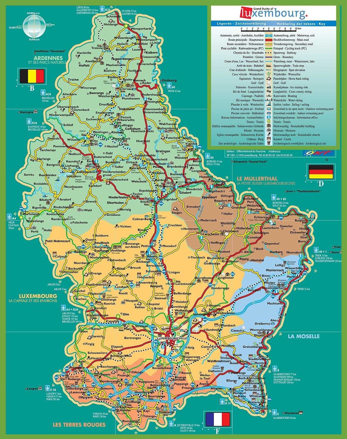 ಲಕ್ಸೆಂಬರ್ಗ್ ನಗರದ ಪ್ರವಾಸಿ ನಕ್ಷೆ