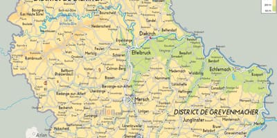 ನಕ್ಷೆ ಲಕ್ಸೆಂಬರ್ಗ್ ದೈಹಿಕ